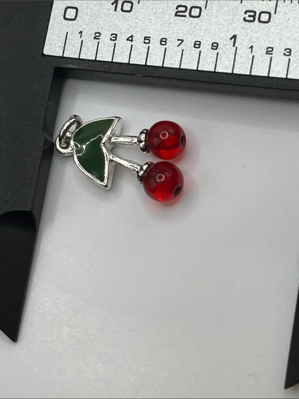 Cherry Charm Pendant - Green and Red